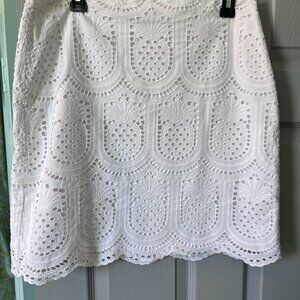 Talbots White Eyelet Mini Skirt Size 10